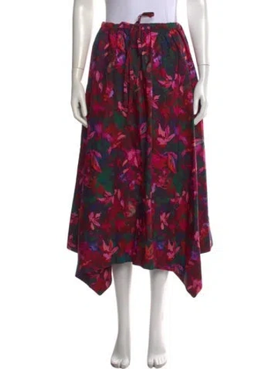 Pre-owned Ulla Johnson Floral Print Long Skirt W/ Tags In Purple