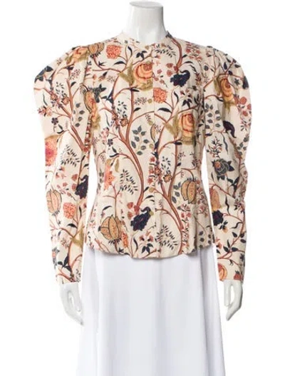 Pre-owned Ulla Johnson Floral Print Long Sleeve Blouse