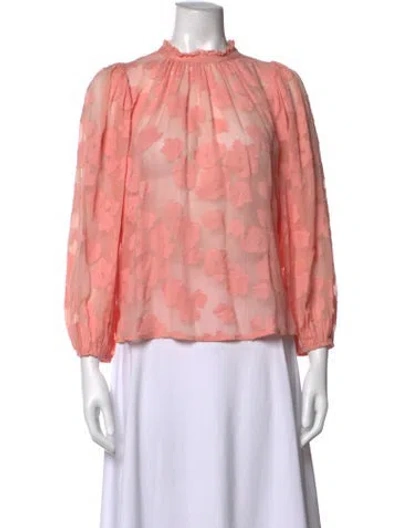 Pre-owned Ulla Johnson Floral Print Long Sleeve Blouse In Pink