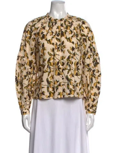 Pre-owned Ulla Johnson Floral Print Long Sleeve Blouse W/ Tags In Multicolor