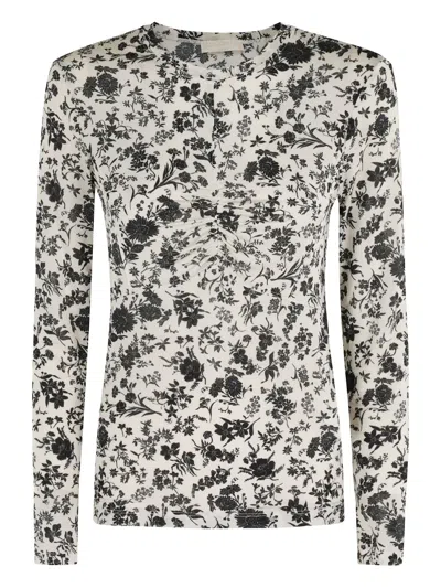 Ulla Johnson Floral-print Long-sleeve Top In White