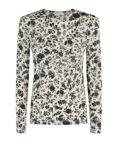 ULLA JOHNSON FLORAL-PRINT LONG-SLEEVE TOP