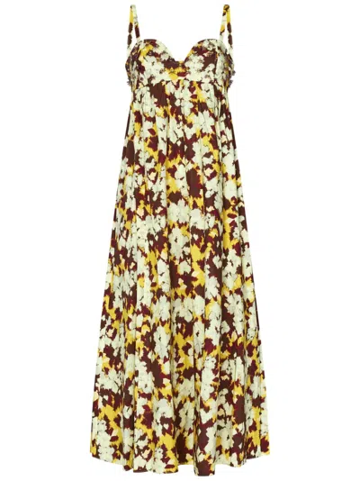 ULLA JOHNSON ULLA JOHNSON FLORAL PRINT MIDI DRESS