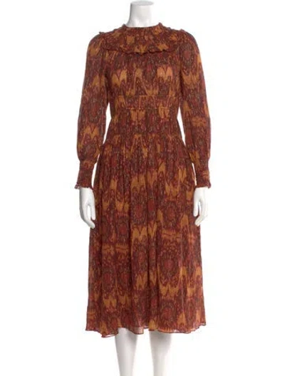 Pre-owned Ulla Johnson Floral Print Midi Length Dress