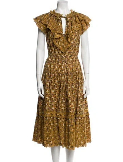 Pre-owned Ulla Johnson Floral Print Midi Length Dress