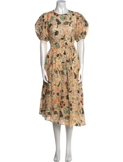 Pre-owned Ulla Johnson Floral Print Midi Length Dress