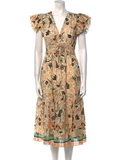 Pre-owned Ulla Johnson Floral Print Midi Length Dress
