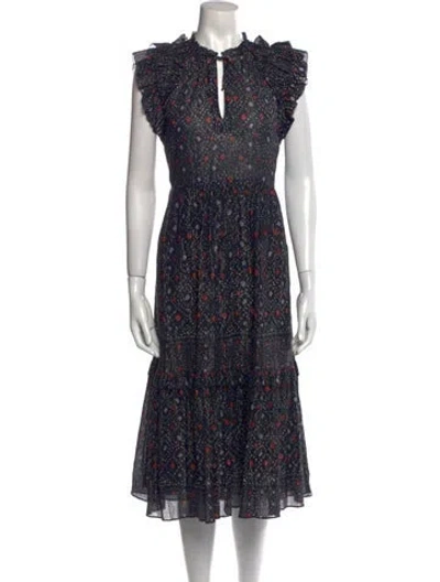 Pre-owned Ulla Johnson Floral Print Midi Length Dress