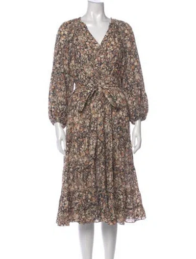 Pre-owned Ulla Johnson Floral Print Midi Length Dress