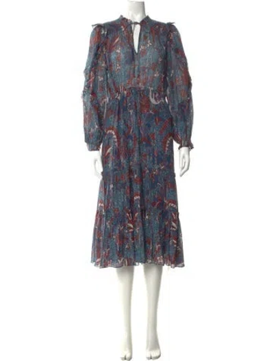 Pre-owned Ulla Johnson Floral Print Midi Length Dress