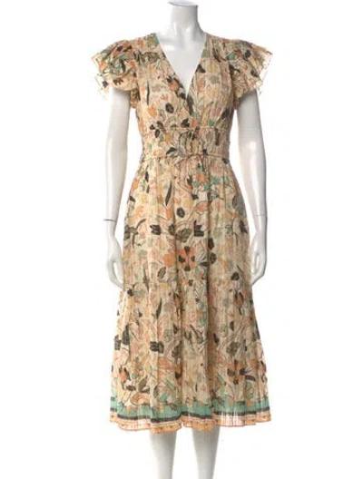 Pre-owned Ulla Johnson Floral Print Midi Length Dress