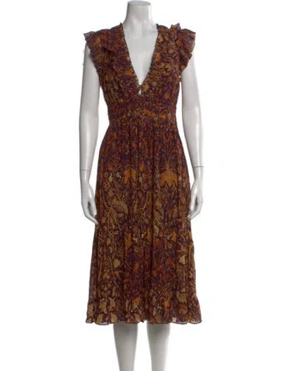 Pre-owned Ulla Johnson Floral Print Midi Length Dress