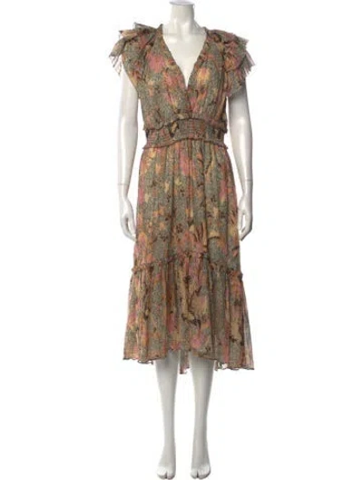 Pre-owned Ulla Johnson Floral Print Midi Length Dress