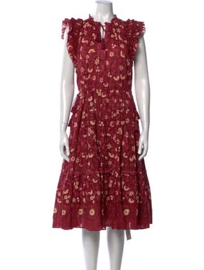 Pre-owned Ulla Johnson Floral Print Midi Length Dress