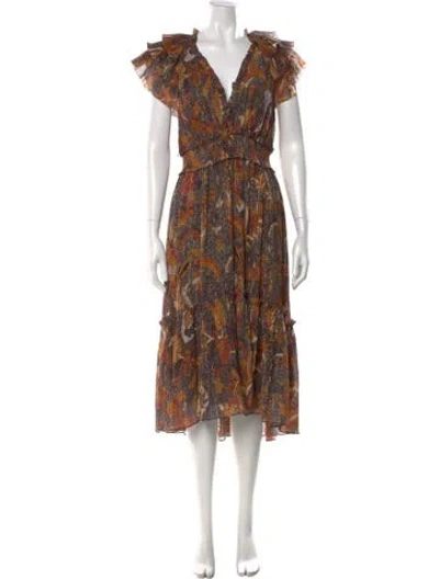 Pre-owned Ulla Johnson Floral Print Midi Length Dress