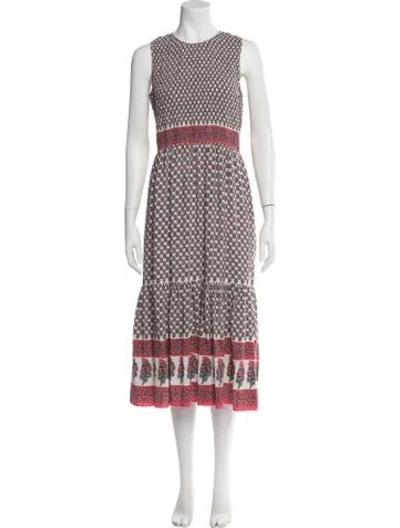 Pre-owned Ulla Johnson Floral Print Midi Length Dress In Black