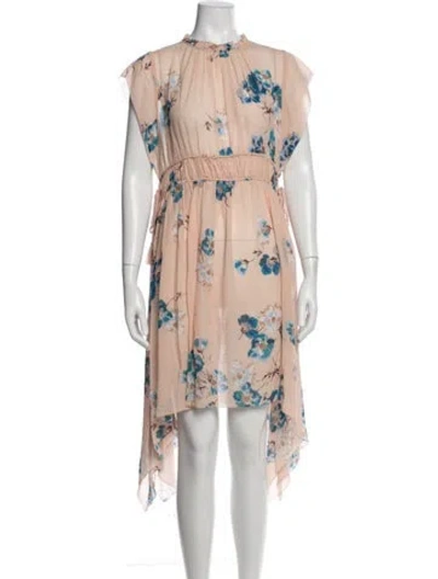 Pre-owned Ulla Johnson Floral Print Midi Length Dress In Blue/neutrals