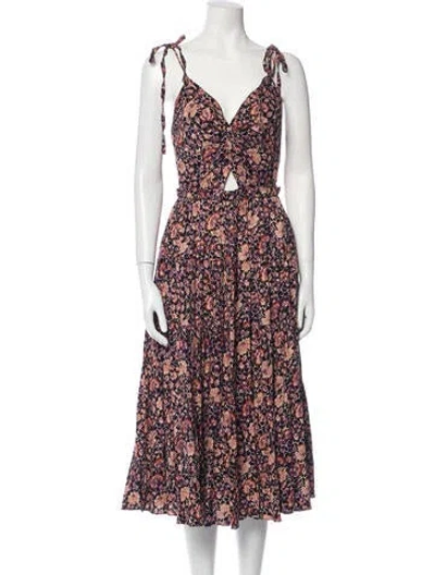 Pre-owned Ulla Johnson Floral Print Midi Length Dress In Multi