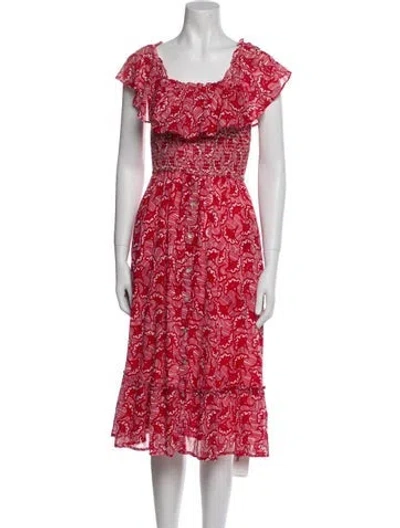 Pre-owned Ulla Johnson Floral Print Midi Length Dress In Multi