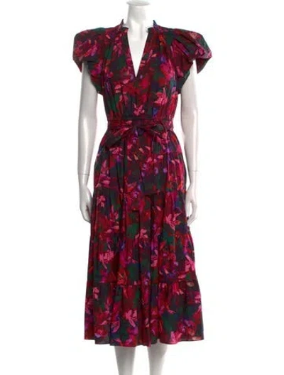 Pre-owned Ulla Johnson Floral Print Midi Length Dress In Multi