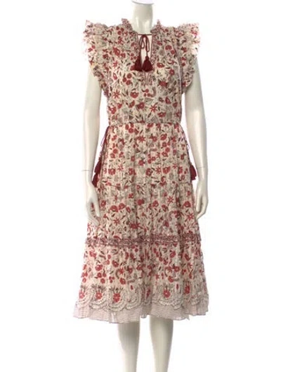 Pre-owned Ulla Johnson Floral Print Midi Length Dress In Multi