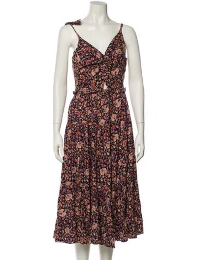Pre-owned Ulla Johnson Floral Print Midi Length Dress In Multi