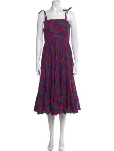 Pre-owned Ulla Johnson Floral Print Midi Length Dress In Multi