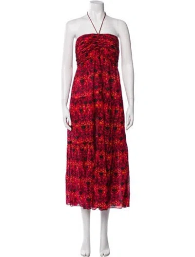 Pre-owned Ulla Johnson Floral Print Midi Length Dress In Multi