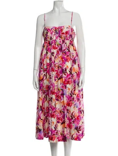 Pre-owned Ulla Johnson Floral Print Midi Length Dress In Multi