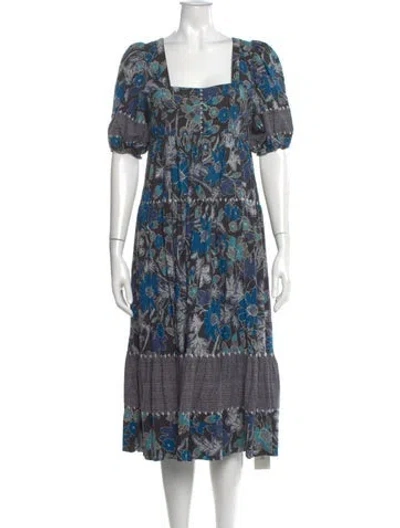 Pre-owned Ulla Johnson Floral Print Midi Length Dress In Multi