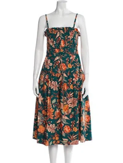 Pre-owned Ulla Johnson Floral Print Midi Length Dress In Multi