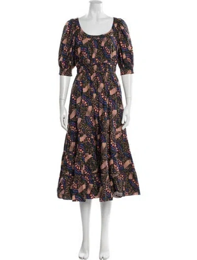Pre-owned Ulla Johnson Floral Print Midi Length Dress In Multi