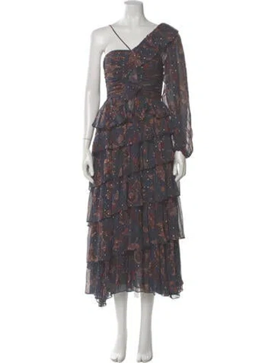 Pre-owned Ulla Johnson Floral Print Midi Length Dress In Multi