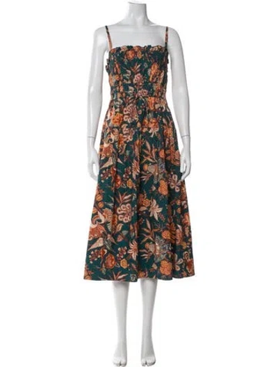 Pre-owned Ulla Johnson Floral Print Midi Length Dress In Multi