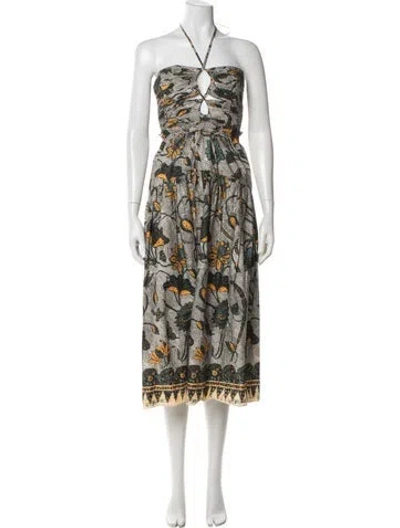 Pre-owned Ulla Johnson Floral Print Midi Length Dress In Multi