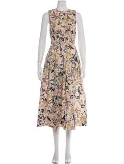 Pre-owned Ulla Johnson Floral Print Midi Length Dress In Multicolor