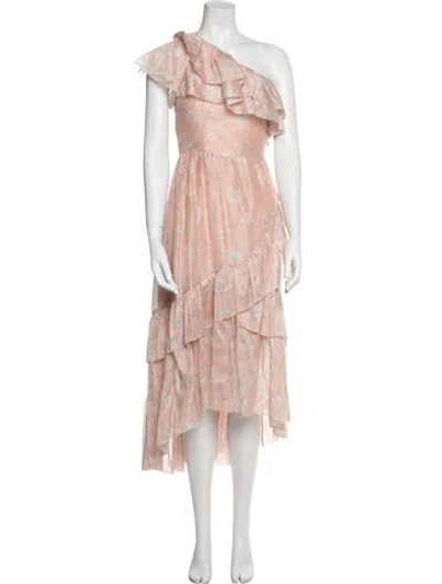 Pre-owned Ulla Johnson Floral Print Midi Length Dress In Neutral