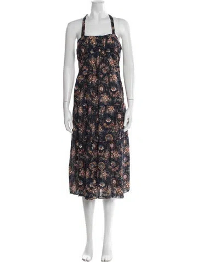 Pre-owned Ulla Johnson Floral Print Midi Length Dress In Neutral