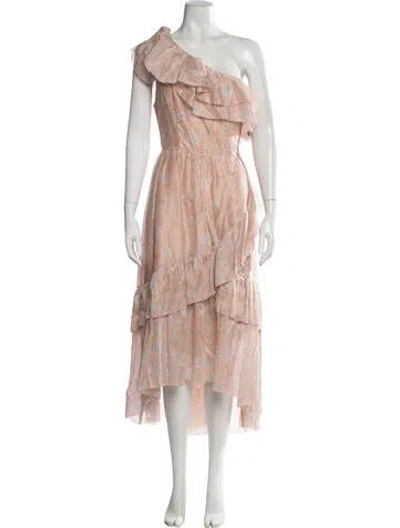 Pre-owned Ulla Johnson Floral Print Midi Length Dress In Neutrals