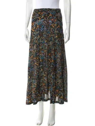 Pre-owned Ulla Johnson Floral Print Midi Length Skirt In Blue