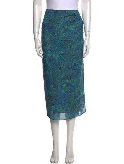 Pre-owned Ulla Johnson Floral Print Midi Length Skirt In Blue