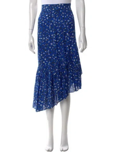 Pre-owned Ulla Johnson Floral Print Midi Length Skirt In Blue