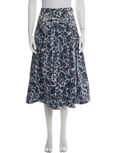Pre-owned Ulla Johnson Floral Print Midi Length Skirt In Green