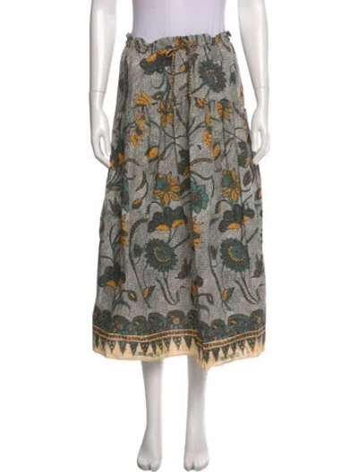 Pre-owned Ulla Johnson Floral Print Midi Length Skirt In Multi