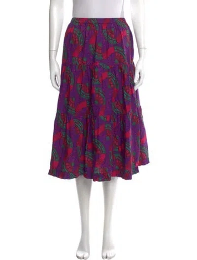 Pre-owned Ulla Johnson Floral Print Midi Length Skirt In Multi