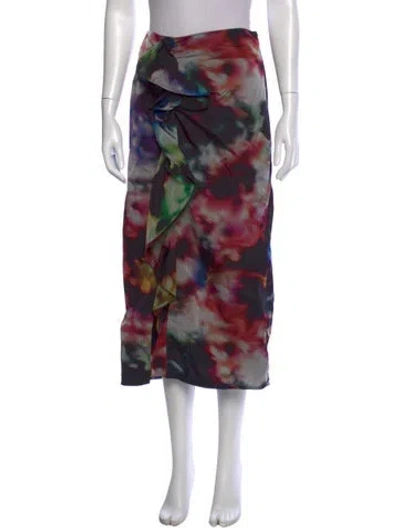 Pre-owned Ulla Johnson Floral Print Midi Length Skirt In Multi