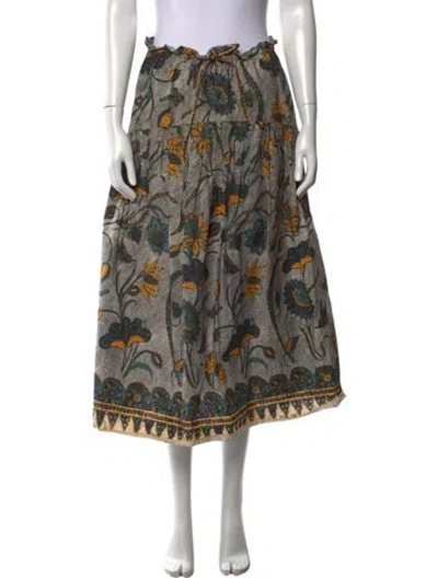 Pre-owned Ulla Johnson Floral Print Midi Length Skirt In Multi