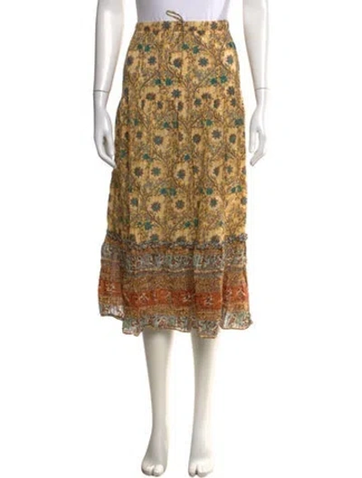 Pre-owned Ulla Johnson Floral Print Midi Length Skirt In Multicolor