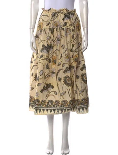 Pre-owned Ulla Johnson Floral Print Midi Length Skirt In Neutral