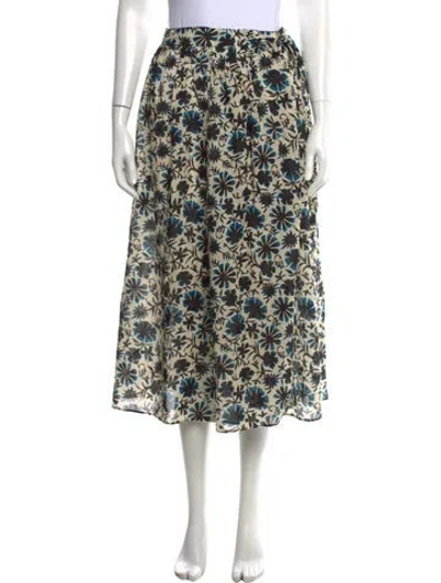 Pre-owned Ulla Johnson Floral Print Midi Length Skirt In Neutral